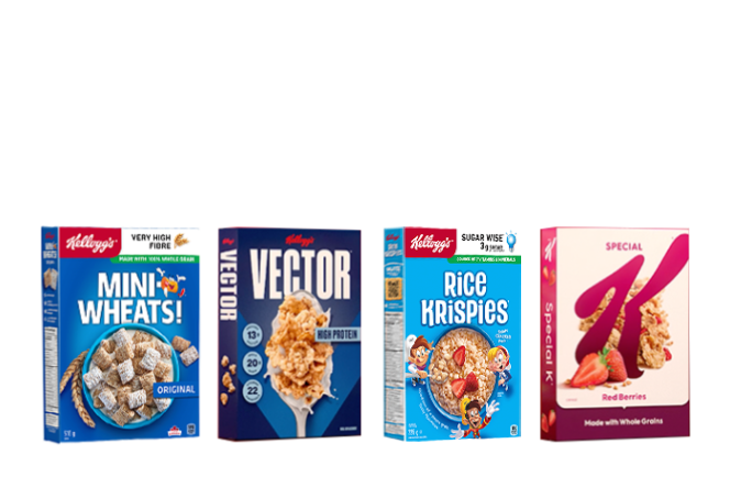 Kellogg's cereal boxes